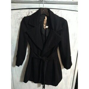 Bailey 44 Mid Tie Front 3/4 Sleeve Jacket Black Small Boho Classic